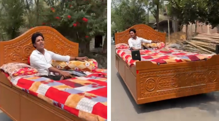 সড়কে চলছে খাট, ভিডিও ভাইরাল